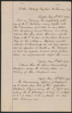 Order book of Oliver De Lancey, February 4, 1777-May 1, 1777, copied by Edward Floyd De Lancey in 1880