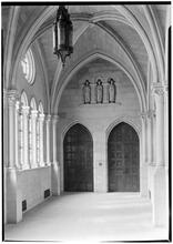 Riverside Church. Detail or west door and cloister.