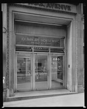 101 Park Avenue. Building, new entrance on East 41st Street, exterior detail of doors.