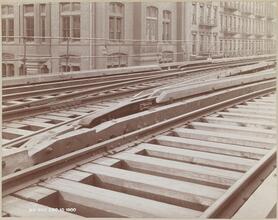 [View of elevated train tracks.]