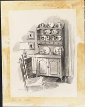 Early American Revival Hutch and Chair