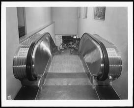 Lexington Avenue and 59th Street. Bloomingdale's department store, escalator, view from above.