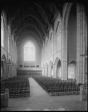 155th Street at the S.E. corner of Broadway. Chapel of the Intercession, general interior toward entrance.