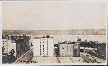 [Unidentified block, looking towards the Hudson River.]