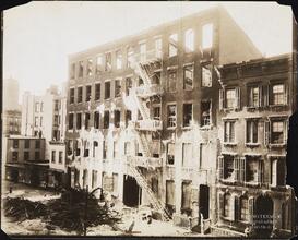 [Apartment building after a fire.]