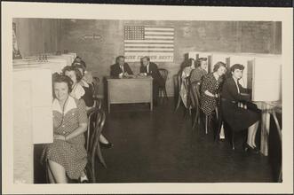 [Civil defense message room.]