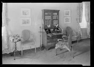 Carroll Carstairs [residence]. Living room secretary grouping.