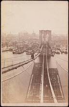 [Construction of the Brooklyn Bridge.]