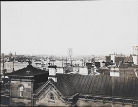 [Brooklyn Bridge from the Fulton Ferry Terminal.]