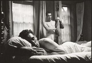 Walter Cartier, Prizefighter of Greenwich Village [Walter Cartier getting dressed as Vincent Cartier remains asleep.]