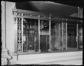 42nd Street and 5th Avenue. Bankers Trust Co., Astor branch, view of bronze counter screen taken for Architectural Forum.