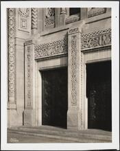 East 65th Street and Fifth Avenue. Temple Emanu-el, detail of entrance doorway
