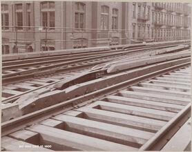 [View of elevated train tracks.]
