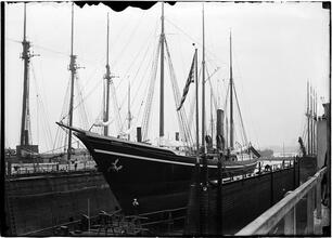Roosevelt [ship] in dry dock
