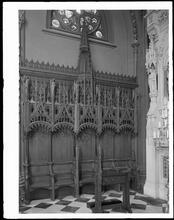Trinity Church. Chancel, detail of Rector's stall.