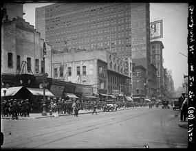 Broadway Series. View of west side of Broadway, looking north from 29th Street. Daly's Theatre shows in center of picture near 30th Street.