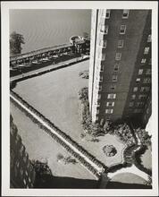 Cabrini Boulevard. Castle Village. Elevated view of gardens