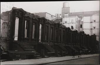 Brownstone facades, West 58th St.