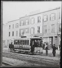 [Stephenson horse car on New York and Harlem Rail Road.]