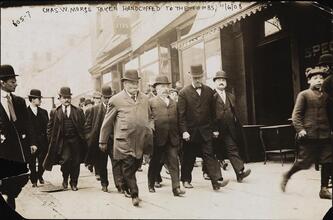 [Chas W. Morse taken handcuffed to the tombs.]