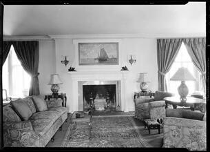 W. E. Ditmars [residence]. Living room fireplace.