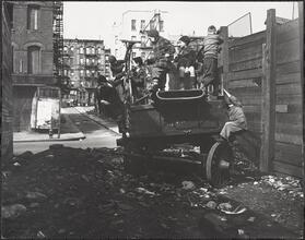 Cavorting over Abandoned Horse-Drawn Wagon.