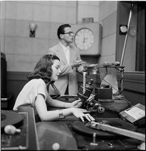 Teenage Radio Show [Teenage girl in radio studio.]