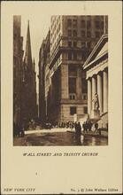 Wall Street and Trinity Church.