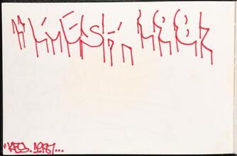 Kes 1987 [Page inside LA 2's black book.]