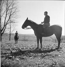 Arthur Godfrey [Godfrey on a horse.]