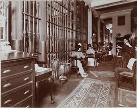 Banks, New Amsterdam National, Broadway & 39th Street, Ladies Department.