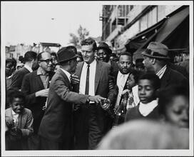 [John V. Lindsay during the New York City mayoral campaign of 1965.]