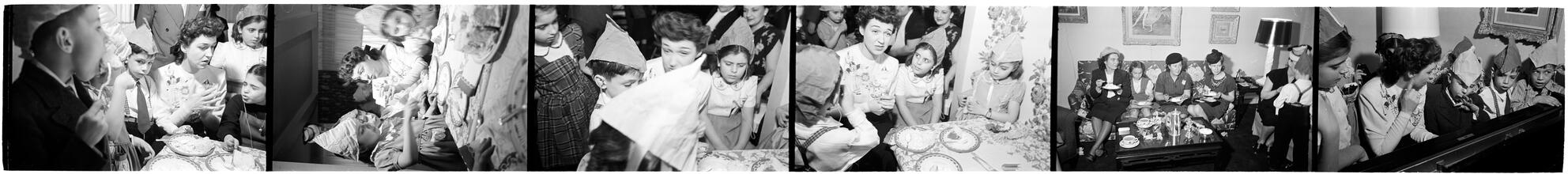 Deaf Children [Children eating cake at a party.]