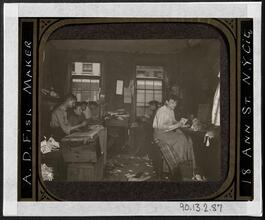 Necktie workshop in a Division Street tenement.