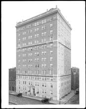 Park Avenue at the N.E. corner of East 54th Street. Apartment house.