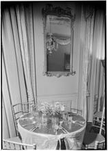 Vincent Astor [residence]. Detail of table top and mirror.