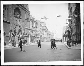 5th Avenue and 55th Street. Court of Honor, 5th Avenue and 55h Street. [Mayor's Committee to Welcome British & French War Commissions.]