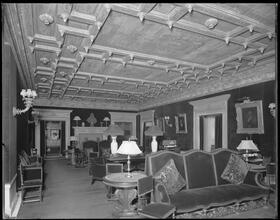 W. 55th Street near 5th Avenue. Hotel Gotham Lounging room interior.