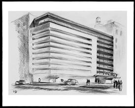 47th Street and 5th Avenue. Drawing of building.