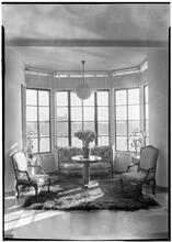 Archibald M. Brown [residence], River House. Living room, bay window.