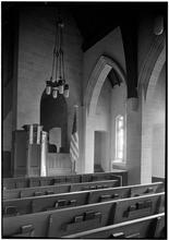 Evangelical Lutheran Church of Incarnation. Vertical detail of pulpit.