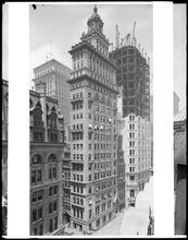 Wall Street corner Nassau Street. Gillender Building.