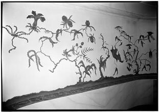 Charles S. MacVeigh [residence]. Entrance hall decorations.