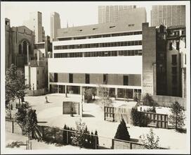11 West 53rd Street. Museum of Modern Art. Rear of museum and garden, bird's-eye view from new apartment to northwest
