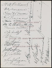 Complimentary Annual Dinner Tendered by the President H. H. Vreeland to the Officers and Heads of Departments of the Metropolitan Street R'y Co.