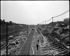 Sea Beach Line and Long Island Railroad cut, north near 11th Avenue.