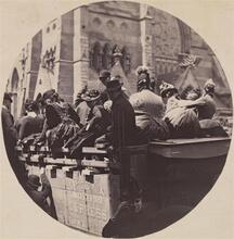 [Women on float in a parade.]