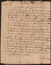 Letter from William Jones to Samuel Jones, October 6, 1770