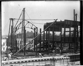 Police Headquarters during construction of top floor
