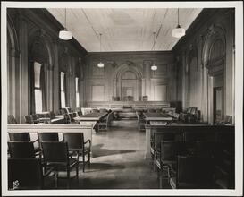 Centre Street and Pearl Street. U.S. Federal Courthouse. Interior, courtroom, room 1703